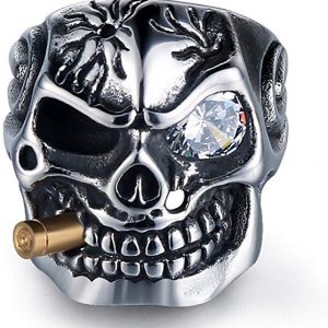 Skull Smoking Bullet Ring