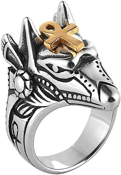 Egyptian Anubis Gold Ring